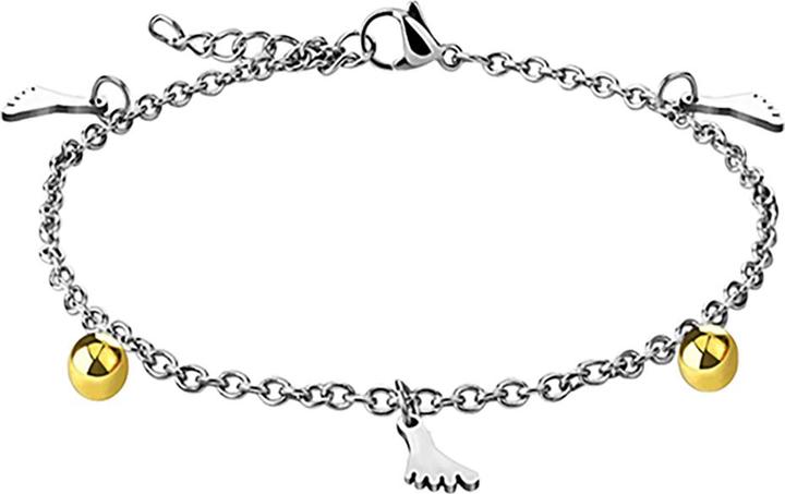 Star Piercing Kette silber mit Kugeln vergoldet und Füsse silber (Chirurgenstahl 316L)