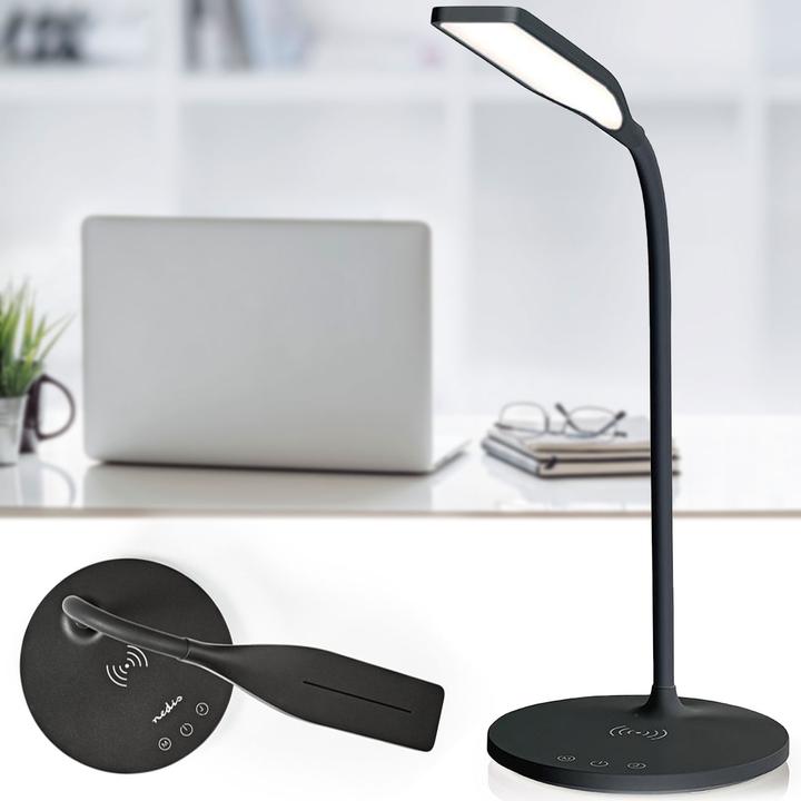 Produktbild Nedis LED-Lampe mit Wireless-Ladegerät | DimmSchalter | LED / Qi | 10 W | mit Dimmung | Kaltweiss / (350 lm)