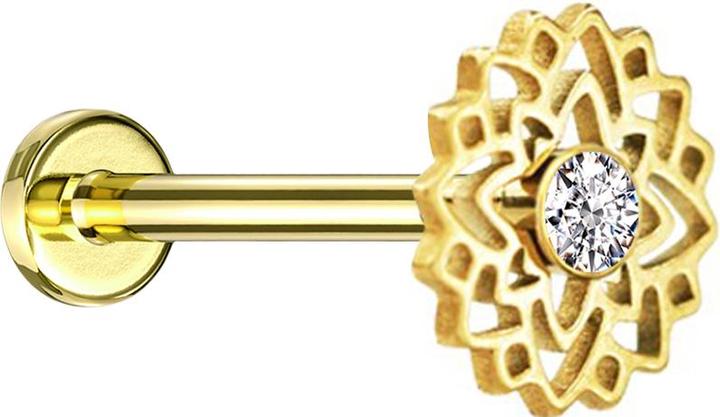 Produktbild Star Piercing Flared Tunnel schwarz Totenkopf mit Schlange links (ohne Messing, Chirurgenstahl 316L)