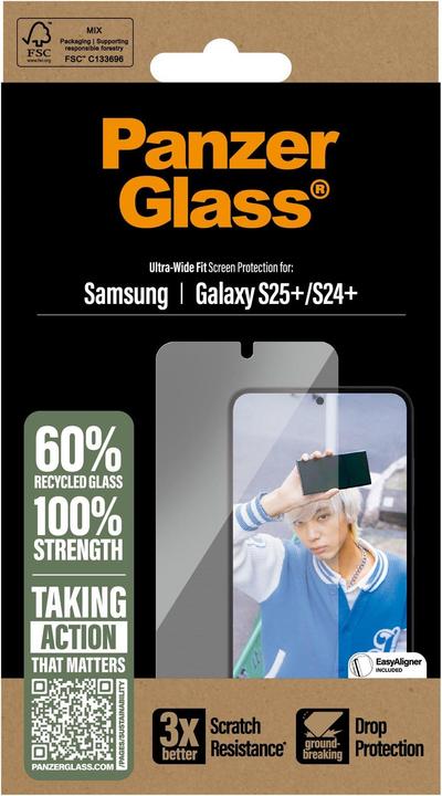 Actual product image PanzerGlass Ultra Wide Fit (1 Piece, Samsung Galaxy S25+)