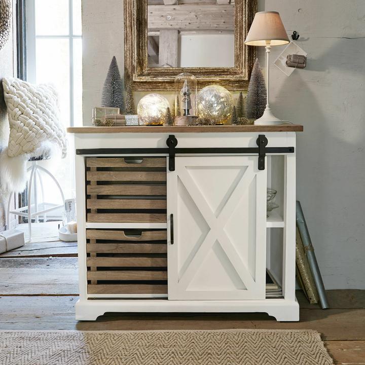 Produktbild Loberon Kommode Bastid weiss/braun (100 x 40 x 85 cm)