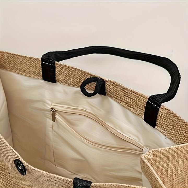 Actual product image Only-Bags.Store 2 Stück Hundedruck Canvas Tote Bags - Leichte Reise- und Strandtaschen mit Schnallenverschluss
