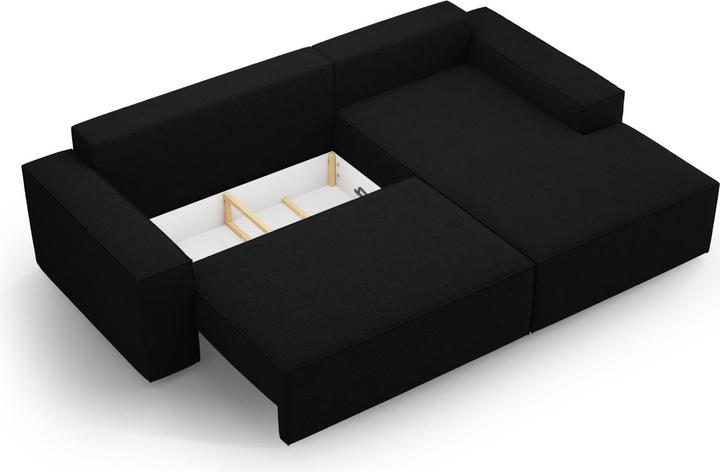 Immagine prodotto Micadoni Divano angolare destro Bouclé con funzione letto e box, "Jodie", 3 posti, 246x151x86 Realizzato in (Divano ad angolo)