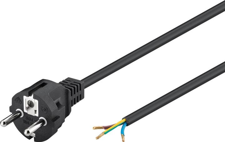 Produktbild Goobay Schutzkontaktkabel zum Konfektionieren, 1,5 m, Schwarz (1.50 m)