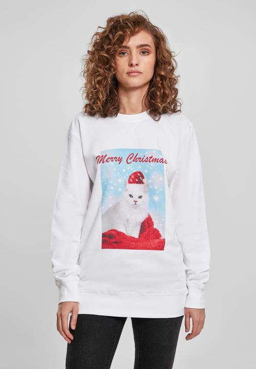 Actual product image Merchcode Ladies Merry Christmas Cat Crewneck (XS)