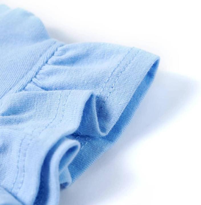 Immagine prodotto VidaXL Maglietta da bambino con maniche arricciate blu chiaro 128,Materiale (128)