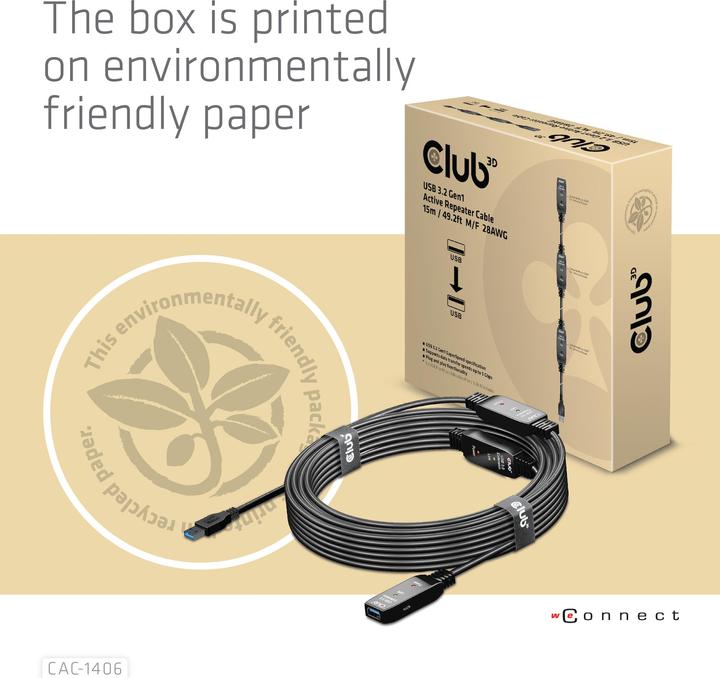 Immagine prodotto Club 3D USB A – USB A (15 m, USB 3.2, 12 W)