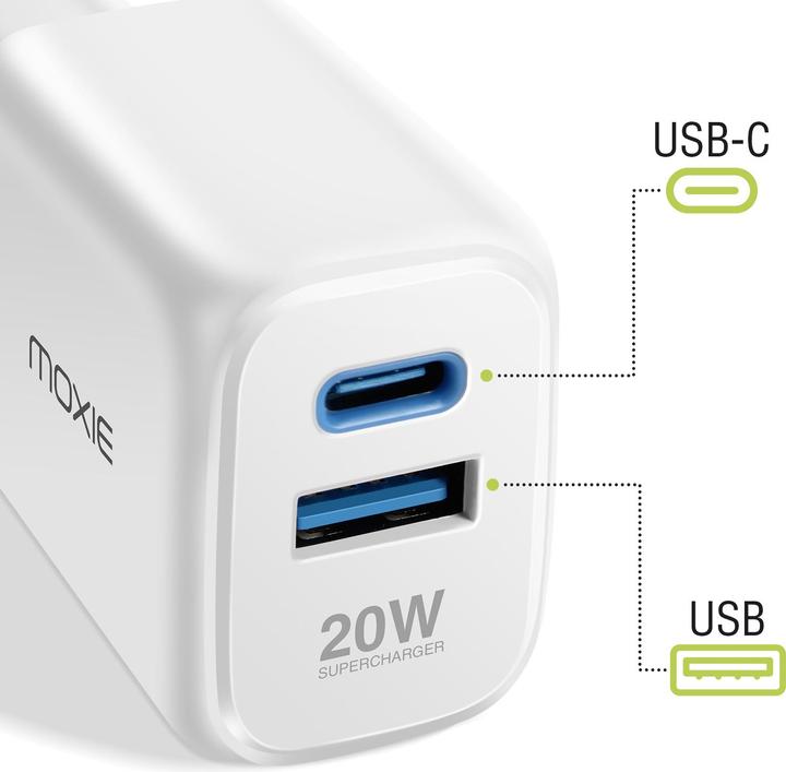 Actual product image Moxie Supercharger USB / USB-C Netzteil (20 W)