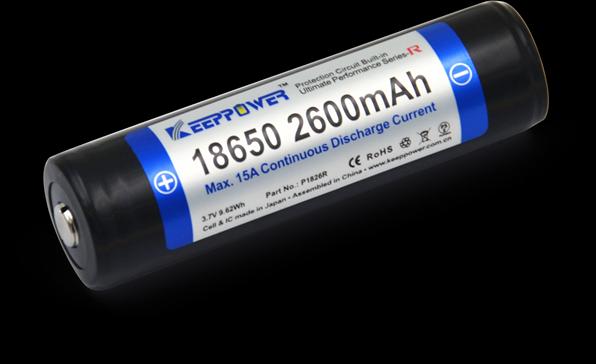 Produktbild Keeppower Akku R 18650 geschützt (Pluspol erhöht) (1 Stk., 18650, 2600 mAh)