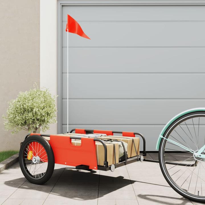 Produktbild VidaXL Fahrradanhänger Orange Oxford-Gewebe und Eisen, Farbe