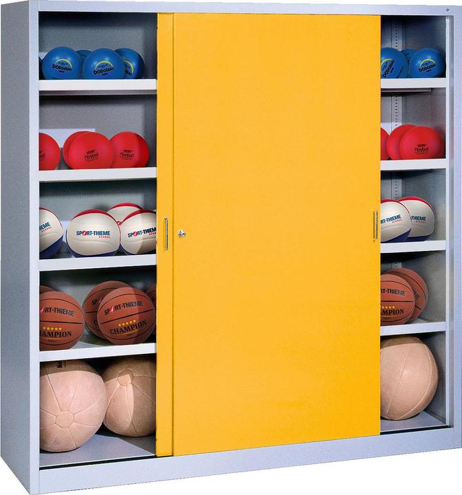 Actual product image C+P Ball cabinet (HxWxD: 195x120x50 cm, with solid sheet metal sliding doors, type 4)