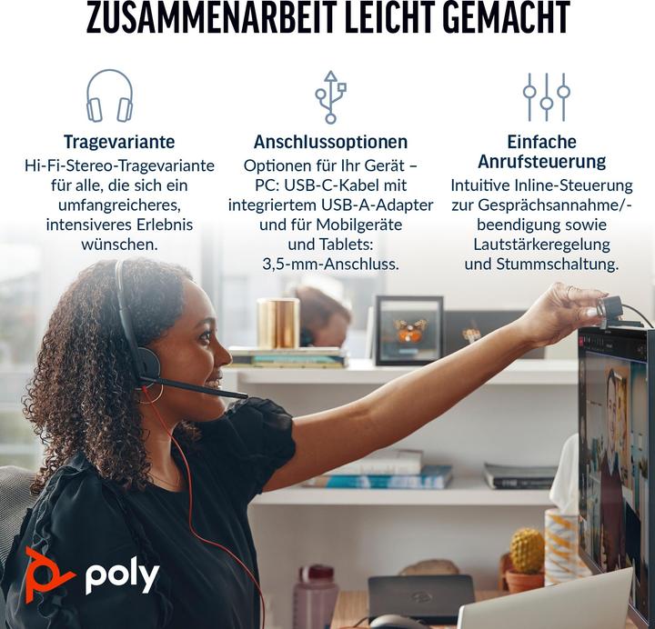 Actual product image Poly Blackwire 3225 (Cable, USB-C)