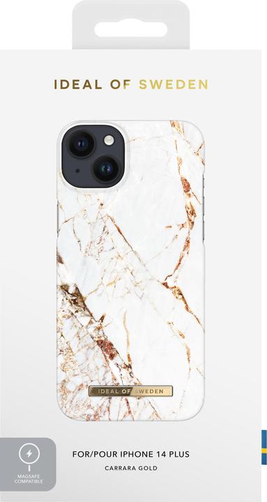 Produktbild iDeal Of Sweden Designer-Cover mit MAGSAFE Carrara Gold (Apple iPhone 14 Plus)