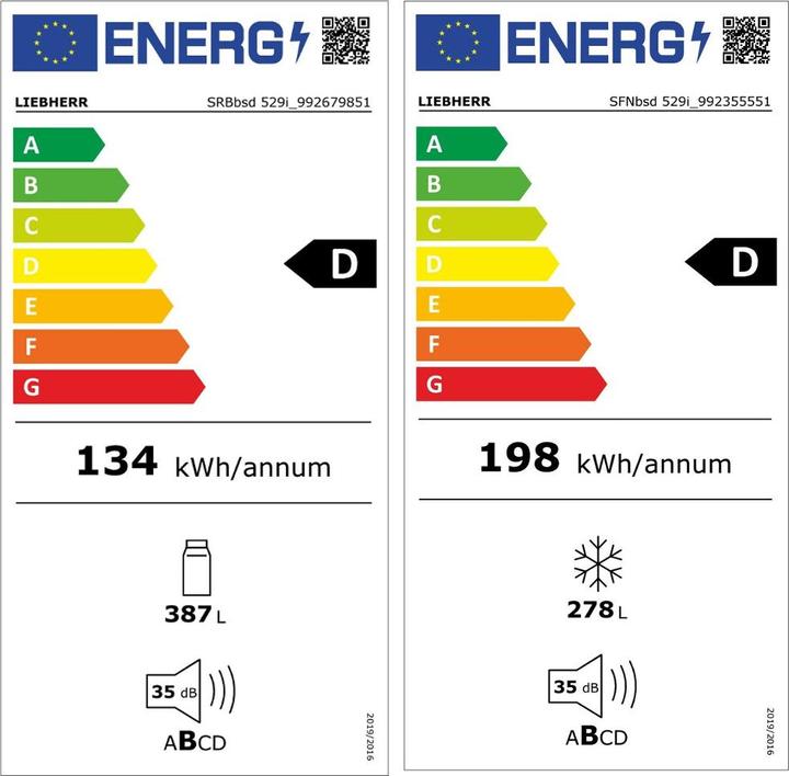 Energie-Label Liebherr XRFbs 5295 (665 l)