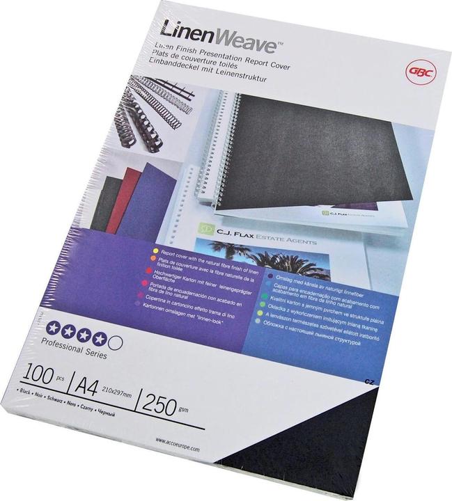 Produktbild GBC LinenWeave - Karton A4 100 Stk. - schwarz