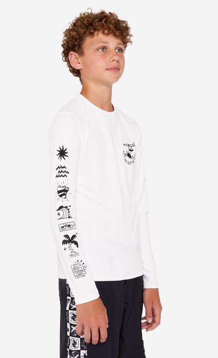 Immagine prodotto Olaian UV-Shirt langarm Surfen Kinder 100 Quiver weiss (140)