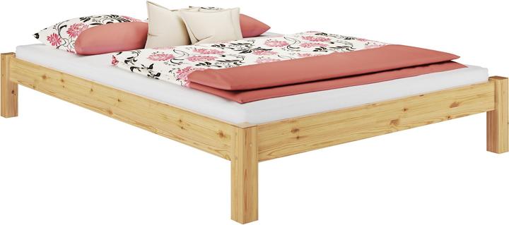 Actual product image Erst-Holz Solid lacquered pine double futon bed with mattress 140x200 on rigid slats 60.35-14M (140 x 200)