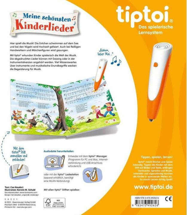Produktbild tiptoi M. schönsten Kinderlieder-H22 (Deutsch, Cee Neudert, 2022)