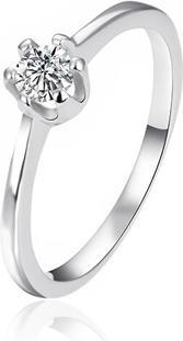 Agato - Engagement silver ring with zircon AGT-R02W - Circuit: 60 mm (60)