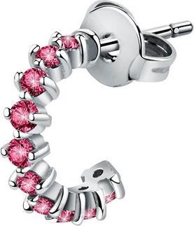 La Petite Story - Steel single earring with fuchsia crystals LPS02AQM100