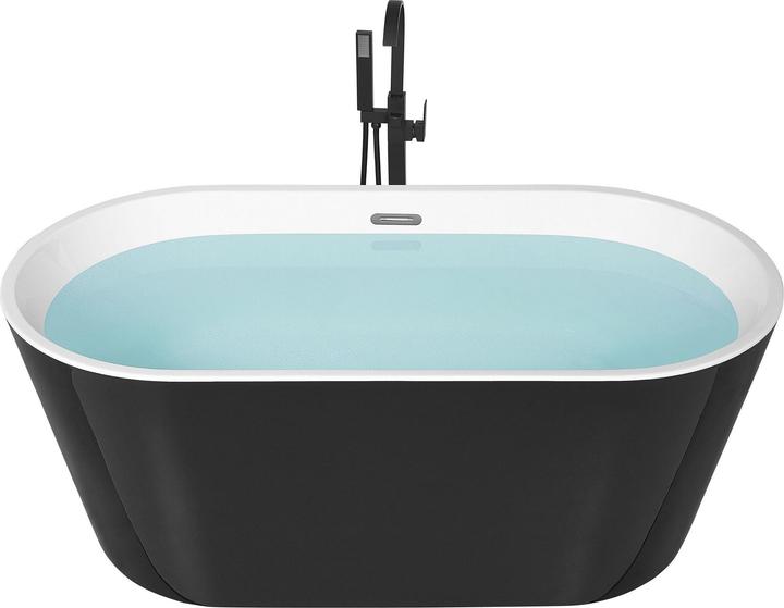 Produktbild Beliani Badewanne freistehend schwarz-weiss oval 160 x 80 cm HAVANA (230 l, 160 cm, 80 cm)
