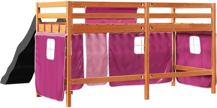 Image du produit VidaXL Lit superposé pour enfant avec rideaux Rose (90 x 190 cm)