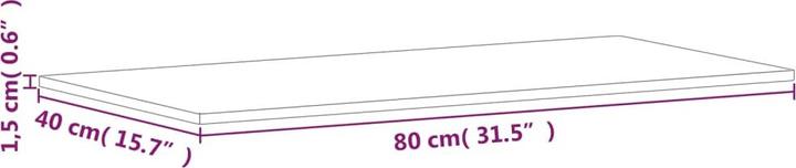 Produktbild VidaXL Tischplatte 80x40x1,5 cm Rechteckig Massivholz (80 x 40 x 1,5 cm)