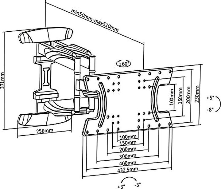 Produktbild Maclean MC-804 - VESA Monitor-/TV-Halter, 26-65", schwarz, 30 kg (Wand, 65", 30 kg)