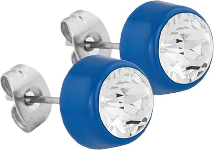 Star Piercing Ohrstecker blau mit Swarovski Kristall silber (ohne Messing, Chirurgenstahl 316L)