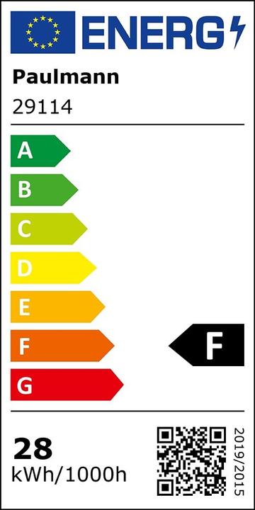 Label énergétique Paulmann Tube T5 EVG G5 (G5, 28 W, 3300 lm, 1 x, F)