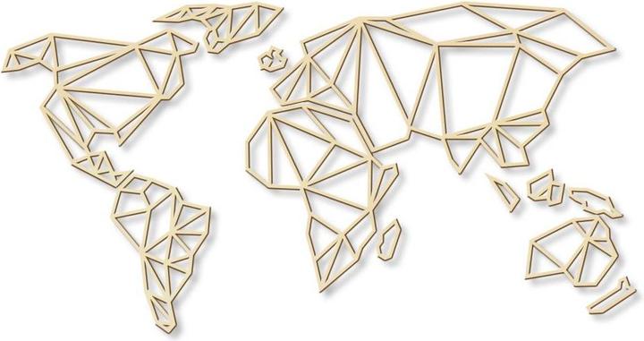 Image du produit Trenddeko Carte du monde 3D Origami en - peuplier (200 x 100 cm)