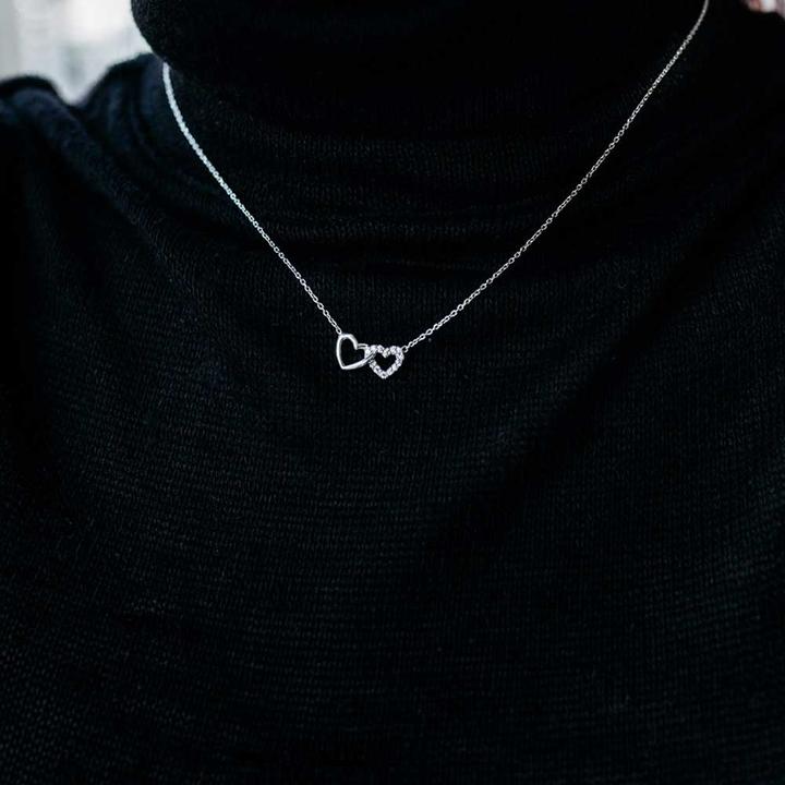 Immagine prodotto Julie Julsen Amore Collana 2 Cuori Argento (Argento, 42 cm)