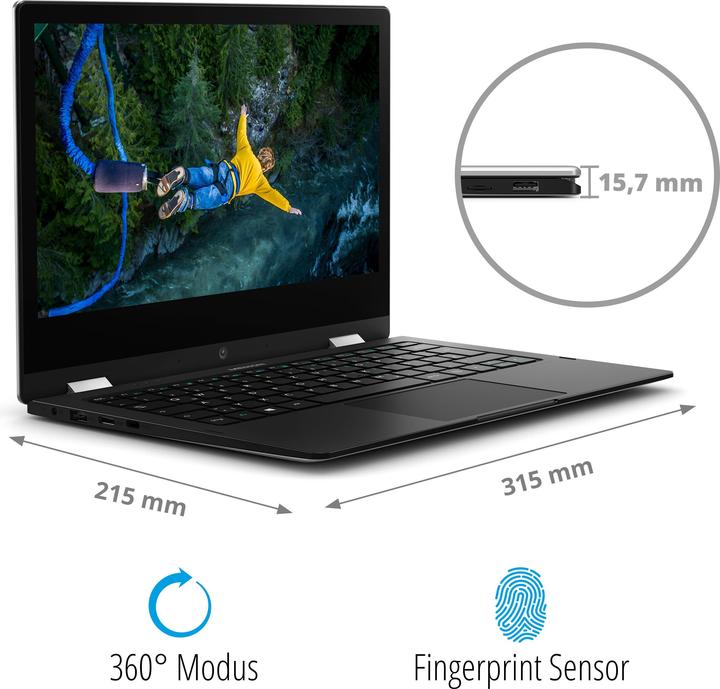 Actual product image Medion Akoya E3223 Convertible 13.3" Full HD TOUCH, Intel Pentium N5030, 8GB RAM, 256 GB SSD, Windows 11... (13.30", Intel Pentium N5030, 8 GB, 256 GB, DE)