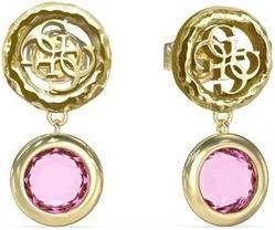 Guess Sparkling Gold-Plated Earrings With Pink Crystals Petra Jubejwygfct/U (Edelstahl)