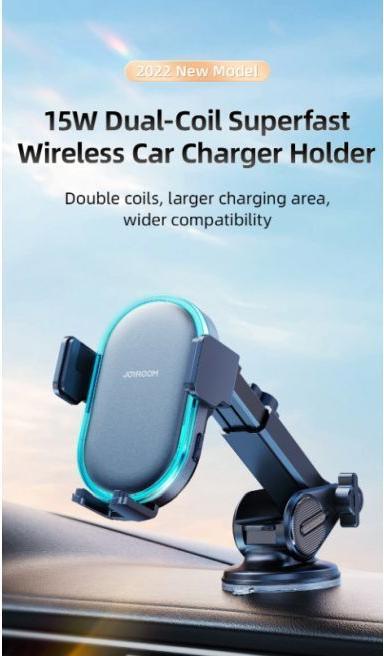 Produktbild Joyroom 15W Dual-Coil Wireless Car Charger Holder