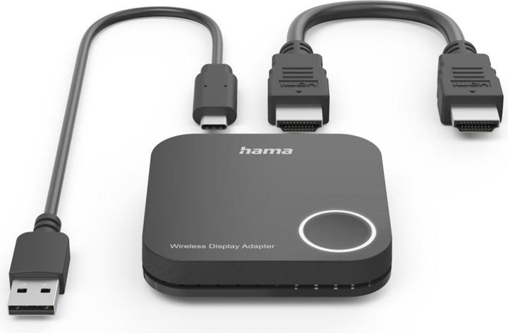 Actual product image Hama Wireless-Display-Adapter, HDMI™, Full-HD 1080p, inkl. Kabel (USB-C, Jack socket, HDMI, 23 cm)
