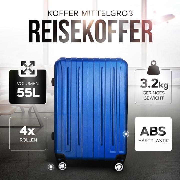 DS-Lux Hartschalen Reisekoffer (55 l, M (50 - 90l))