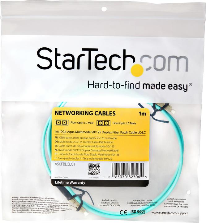 Produktbild StarTech 1m Aqua Fiber Patch Cable (1 m)