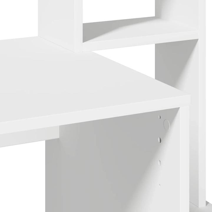 Actual product image VidaXL Desk with shelf White 100x45x140 cm Wood-based office desk Table (100 x 45 x 140 cm)