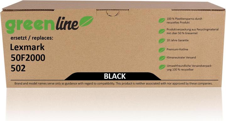 Image du produit Inkadoo Toner greenline ersetzt Lexmark 50F2000 / 502 Toner