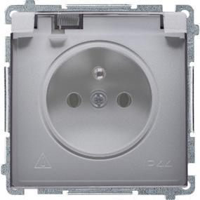 Actual product image Kontakt Simon Lizdas pojedyncze Simon Basic hermetyczne IP44 klapka inox (BMGZ1B.01/21a) (0.05 m)