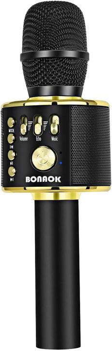 Immagine prodotto Bonaok Microfono per karaoke, Q37-Oro nero