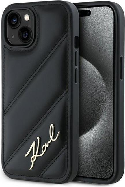 Image du produit Karl Lagerfeld KLHCP13MPQDSMGK iPhone 13 6.1" czarny/black hardcase Diagonal Quilted Script (Apple iPhone 13)