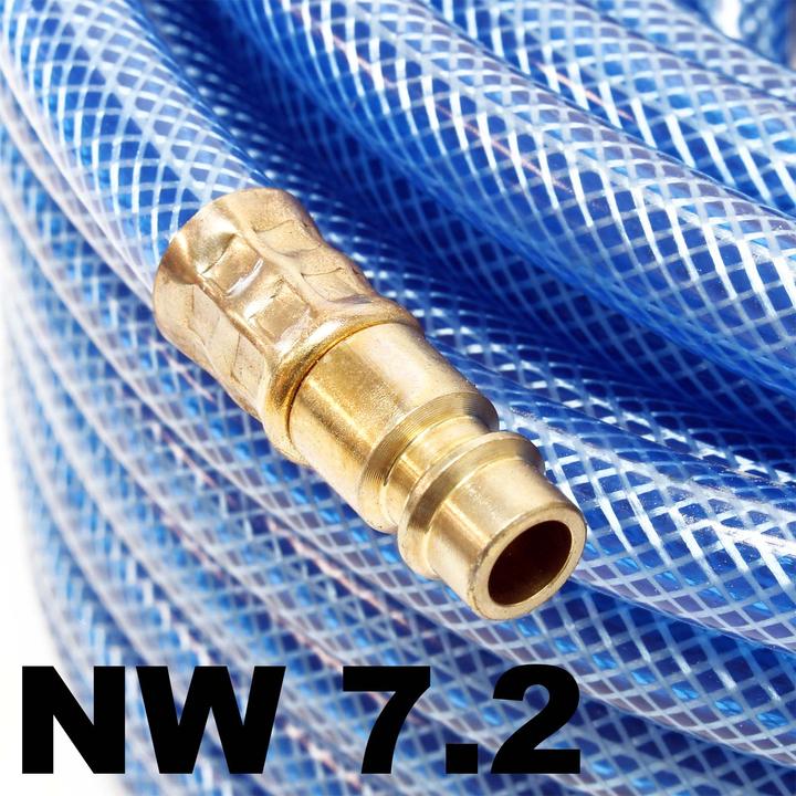 Actual product image Wiltec Compressed air hose, 15m length with quick coupling, compressor hose braided hose