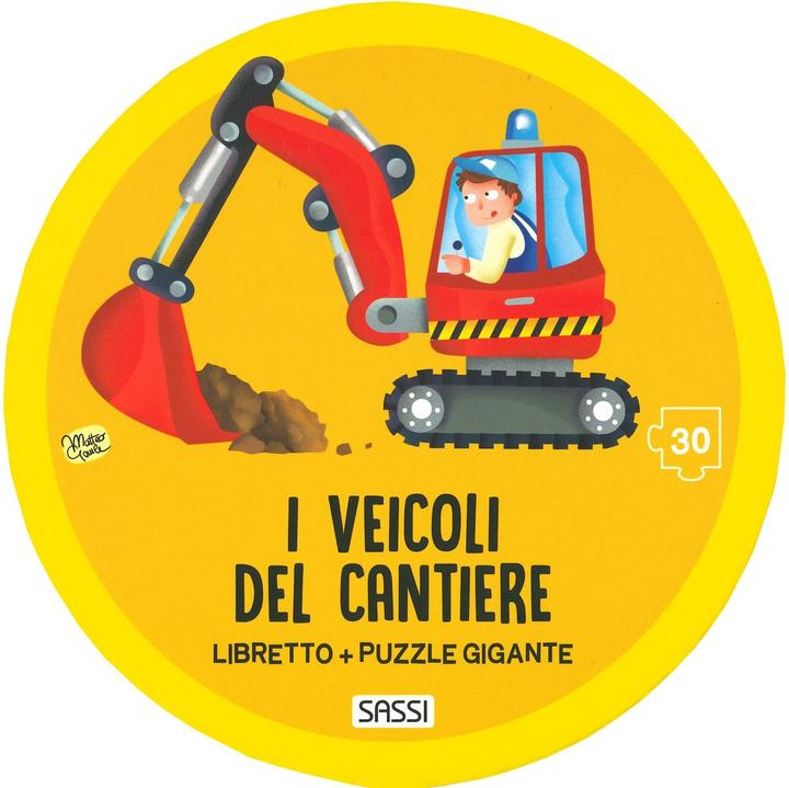 Actual product image Sassi Puzzle da 30 pezzi - I Veicoli del Cantiere (Puzzle Scatola Tonda e Libro) (10 pieces)