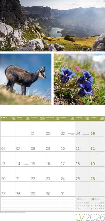 Produktbild Colours of Nature Kalender 2026 - 30x30 (30 x 30 cm, Harter Einband, Deutsch, Französisch, Englisch)