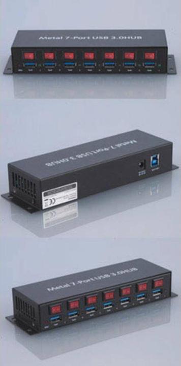 Immagine prodotto Renkforce Hub USB 3 a 7 porte in metallo, commutabile (USB-B, 7 Porti)
