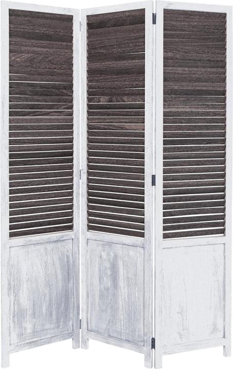 Produktbild Greendeco 3 fach Paravent Raumteiler Holz Trennwand spanische Wand Sichtschutz grau baun