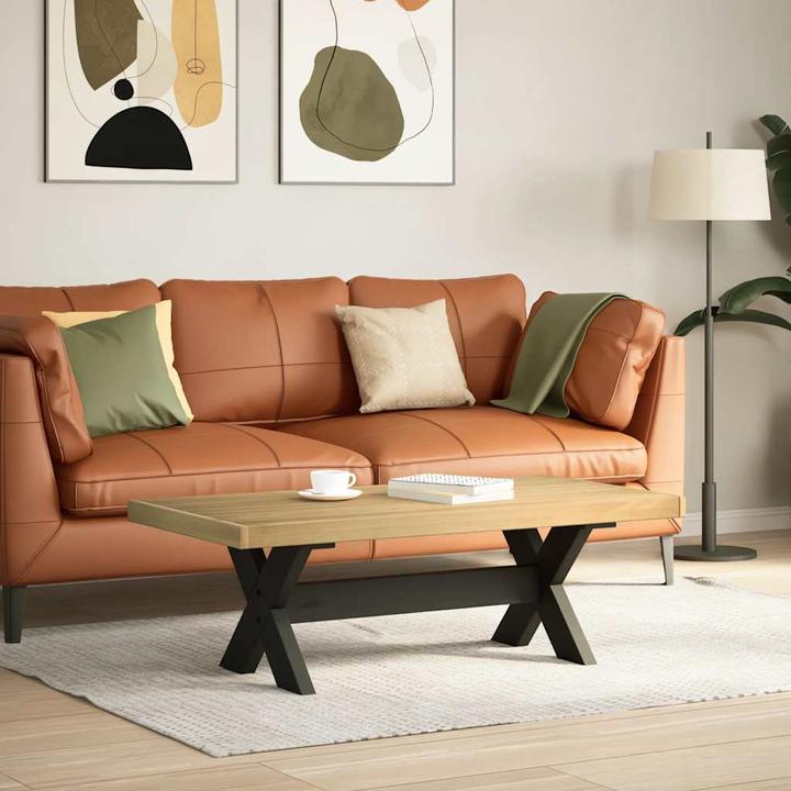 Actual product image VidaXL Coffee table NOAIN X-shaped legs 120x60x40 cm solid pine wood (120 x 60 x 40 cm)