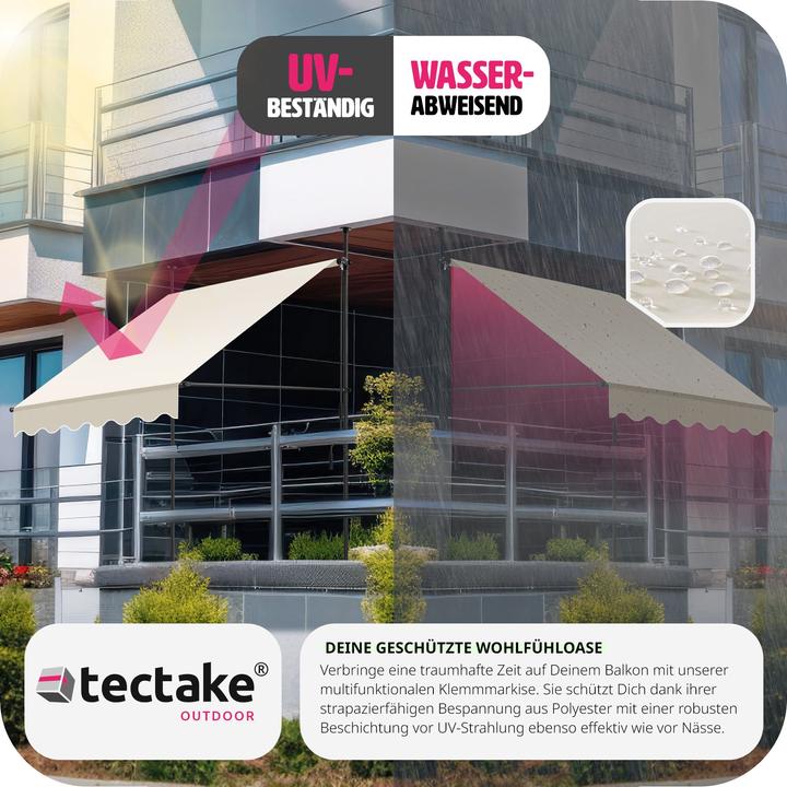 Produktbild tectake Klemmmarkise (1.50 m)